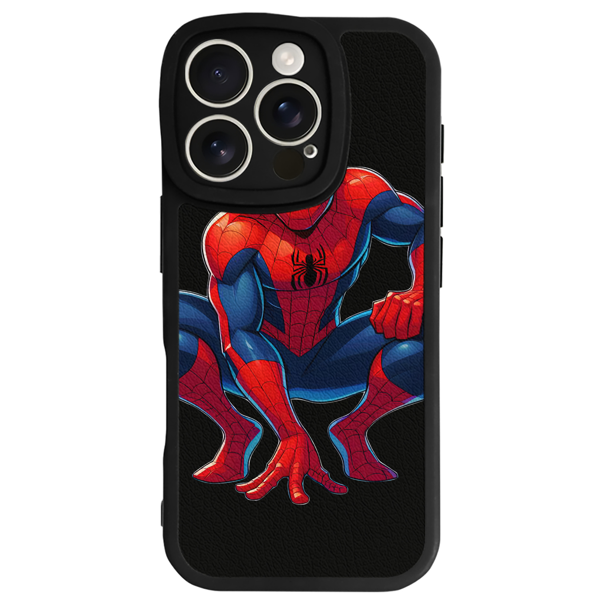 Spider Man スパイダーマン 【iPhone 16シリーズ対応】シリコンスマホケース（レザー調） 材質：シリコン